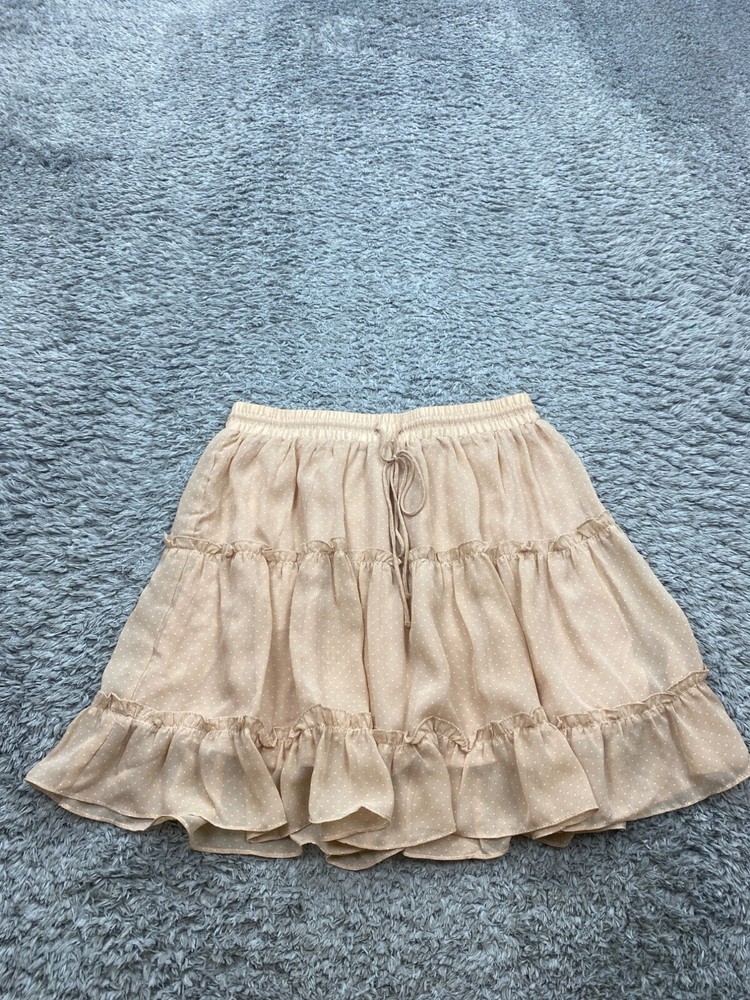 Anthropologie Moon River Skirt Women Small Textured Tiered Coquette Cottage Mini