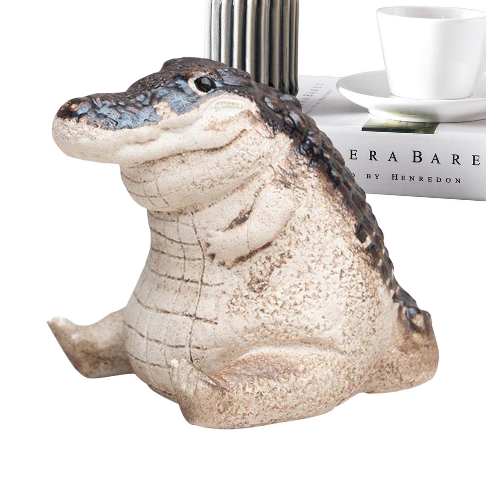 Animal Figurines Alligator Figure Chubby Animal Ornament, Resin Animal Figurines