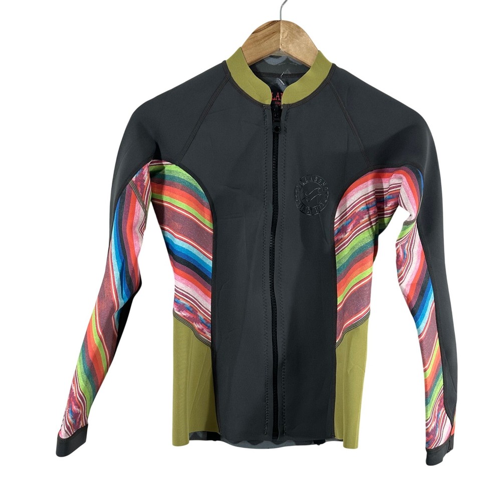 Billabong Women's Swimwear Surf Capsule Full Zip Long Sleeves Rash Guard Size 8