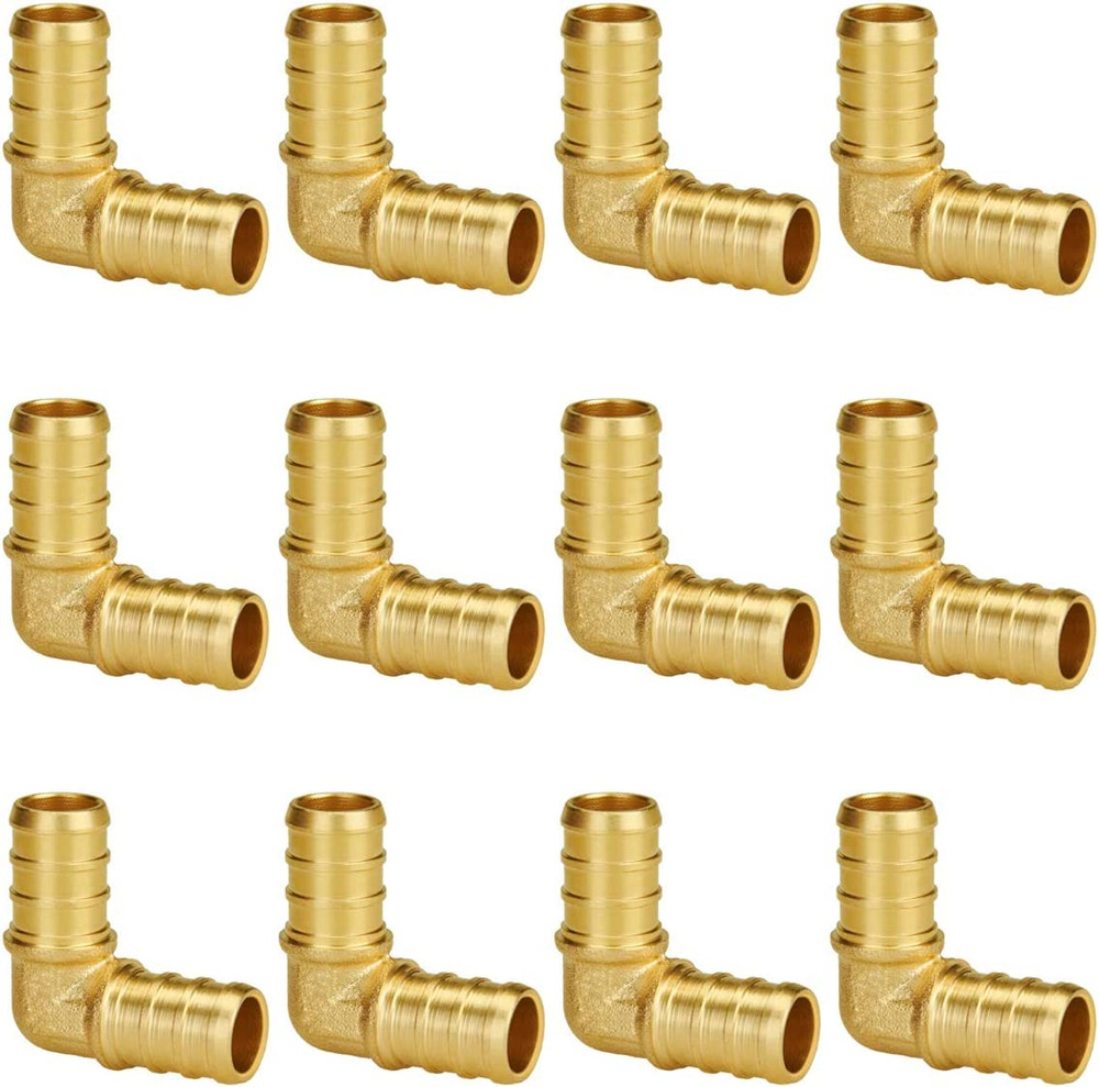 1/2 Inch 90 Degree Elbow PEX Fittings No Lead Brass Crimp for PEX Pipe in Plumbi
