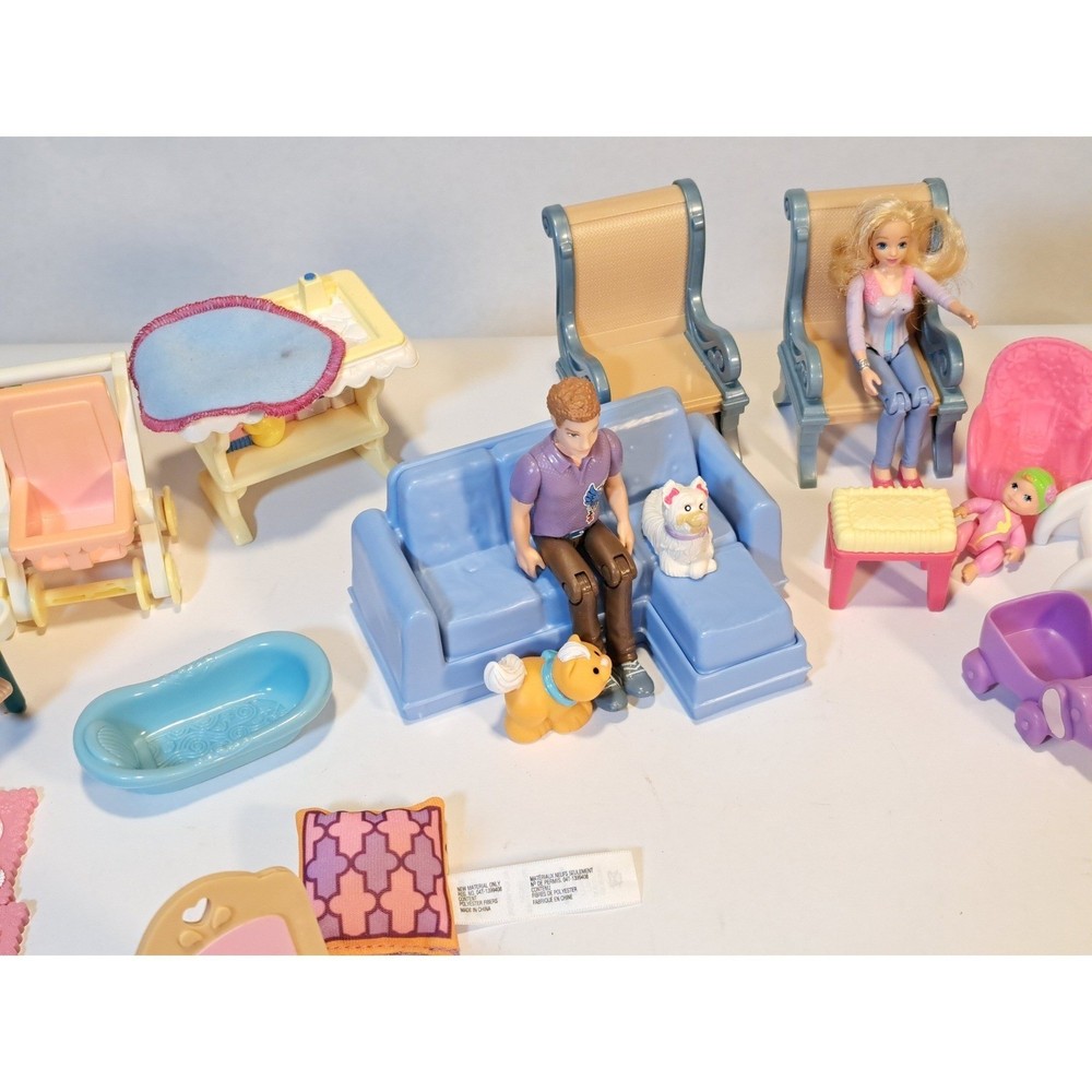 Fisher Price Loving Family Dollhouse Furniture Figures Lot Mom Dad Baby Pets