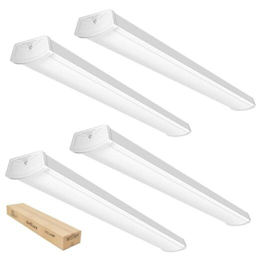 Linkable 4 Foot LED Wraparound Shop Light Flush Mount Garage Lights, 40W 4400