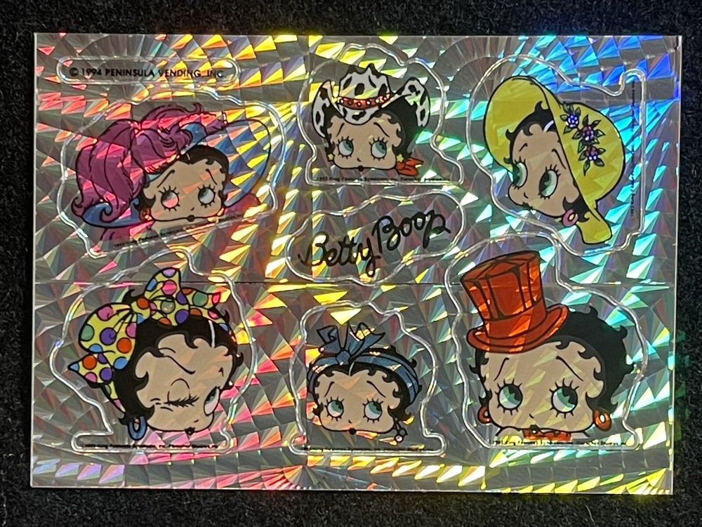 Vintage Betty Boop Hats Fashion Prism Vending machine Sticker 90s  NOS