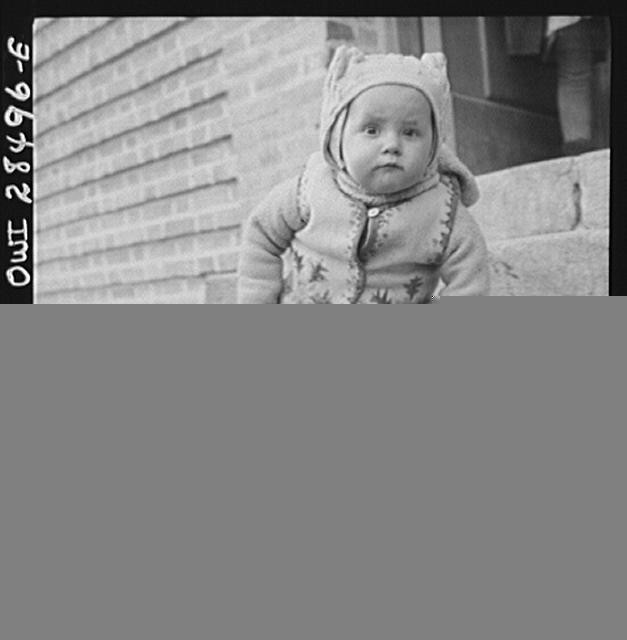 Photo:Teheran Iran 1940s Polish Baby on Dormitory Steps Red Cross