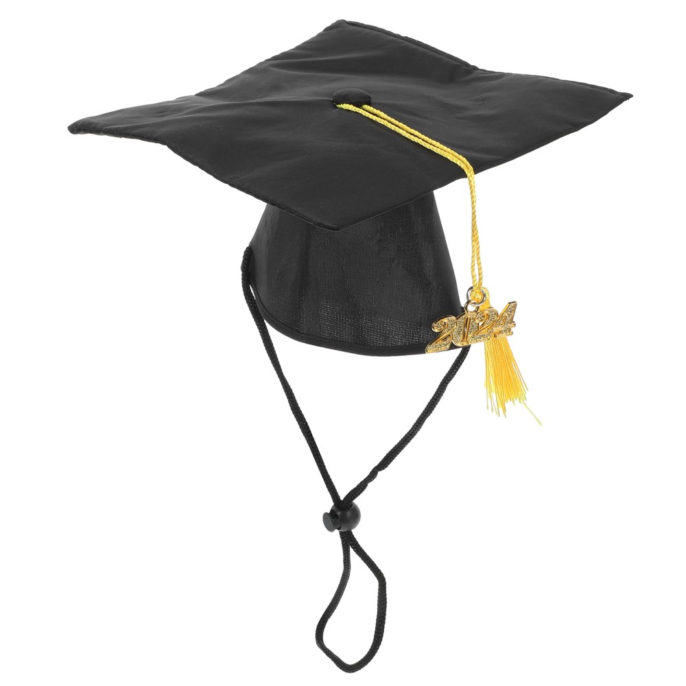 Bachelor Hat Dog Graduation Cap with Tassel for Puppy Photos