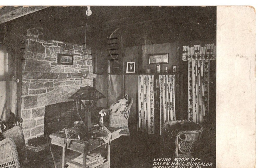 1914 Galen Hall Wernersville PA Postcard Scott #405 Reading Cancel