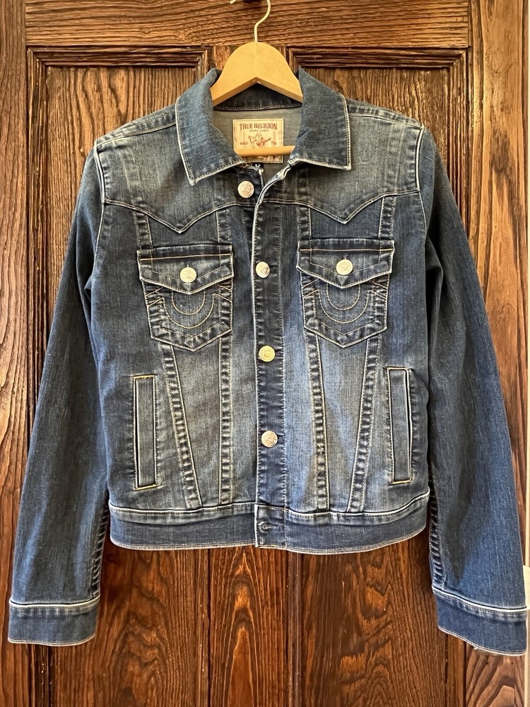TRUE RELIGION Denim Jacket Women's Small World Tour