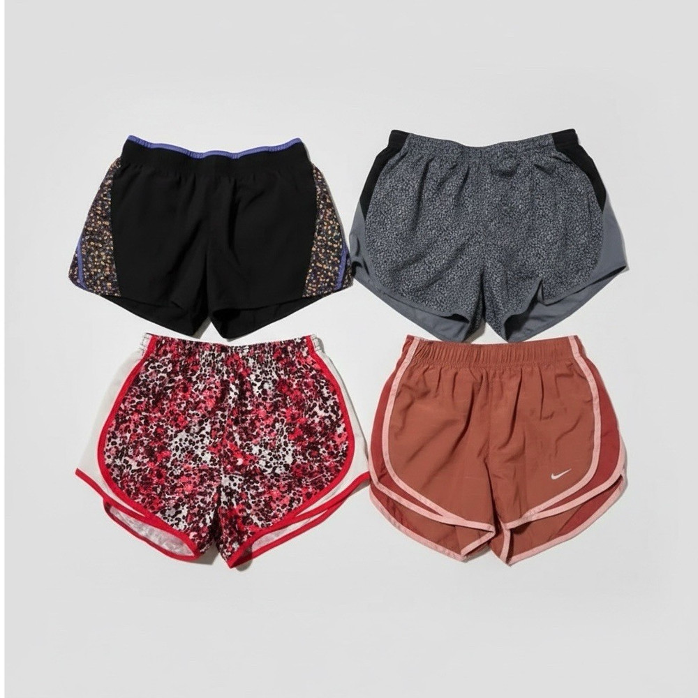 Nike Dri-FIT Women’s Running Shorts Lot of 4 Multicolor Mesh Drawstring, XSMALL