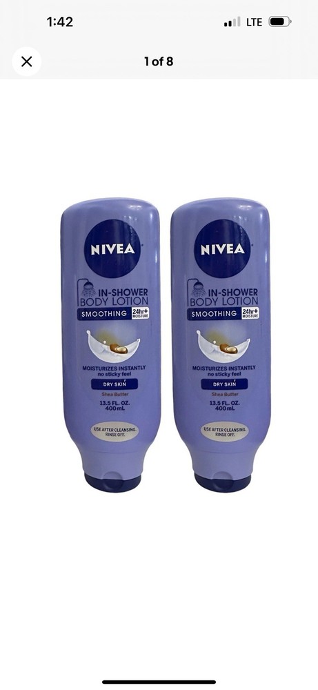 Nivea In-Shower Body Lotion 3 Pack with Shea Butter for 24hr Smooth Moisture 13.5 oz