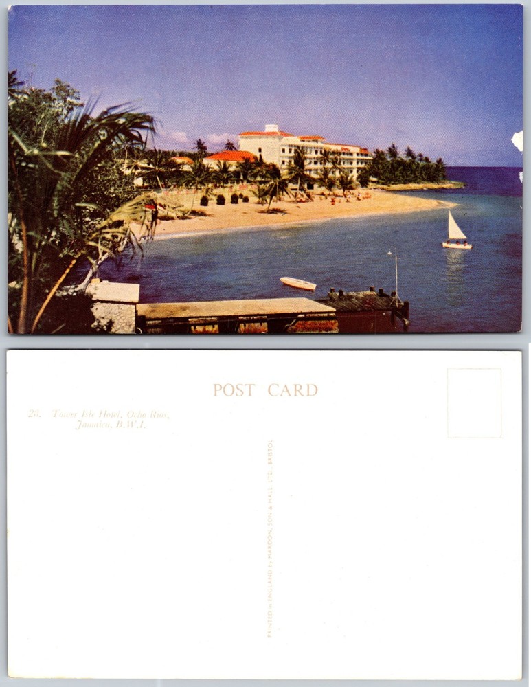 Tower Isle Hotel Sailboat Ocho Rios Jamaica Postcard