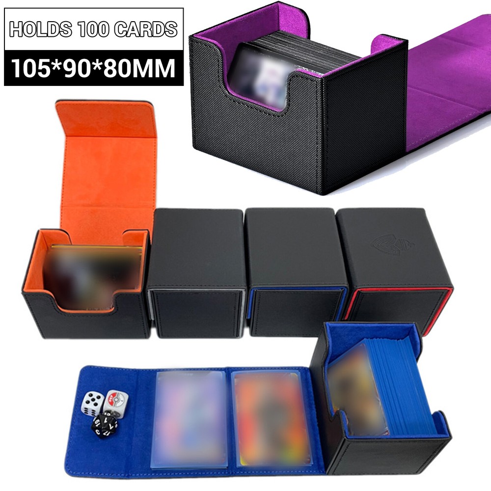 100+ Card Deck Case Waterproof Premium Trading Card Storage Box Collectible Card