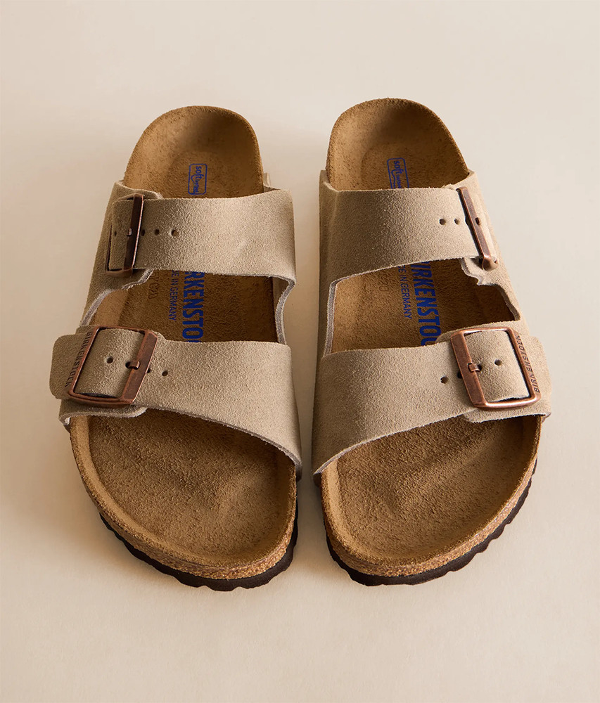 Birkenstock Arizona Sandals Taupe Suede Leather Men's Shoes Wide EU 42-45