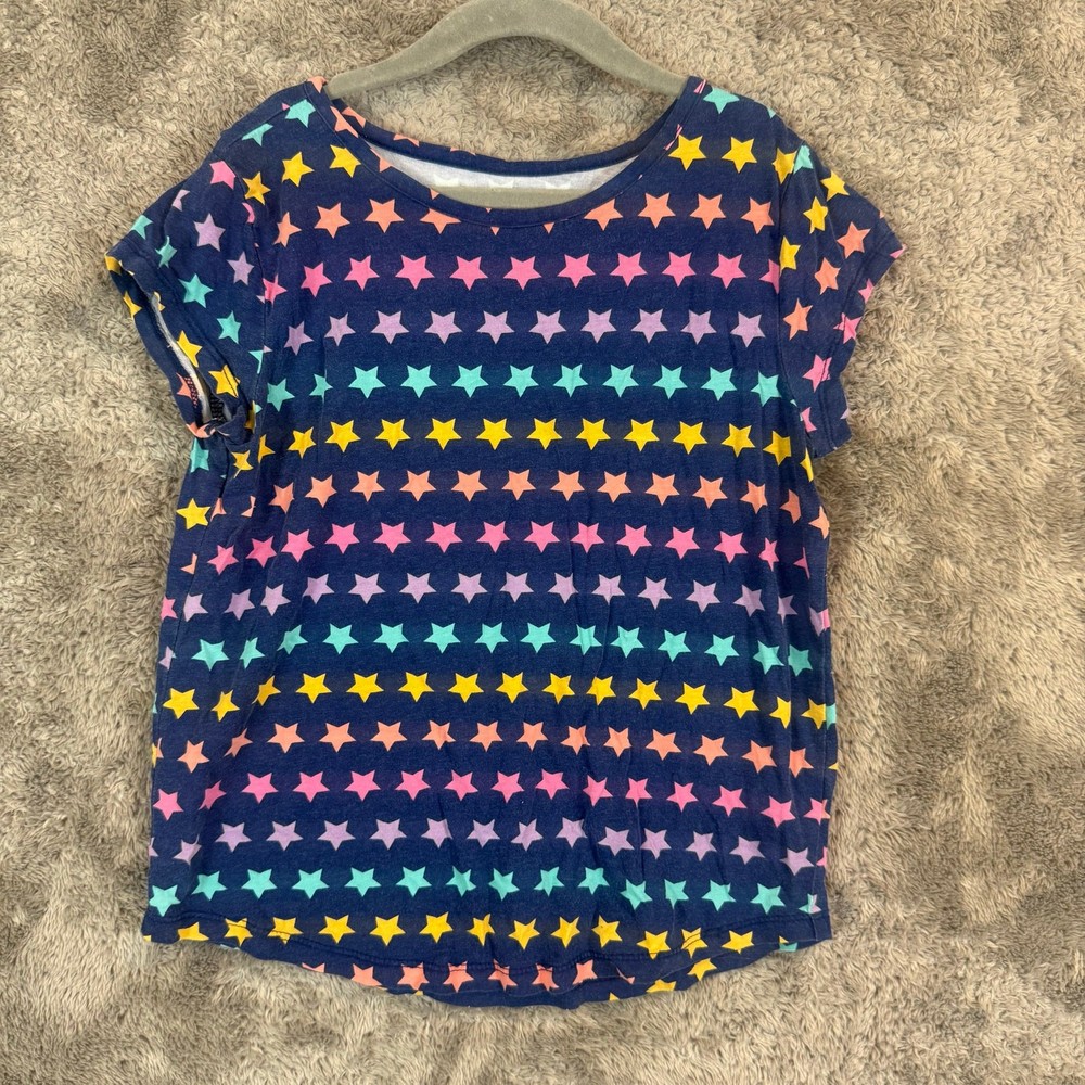 Children's Place Star Print Rainbow Short Sleeve Girls T Shirt L Large 10 12