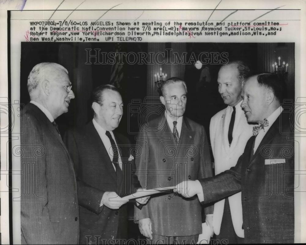 1960 Press Photo Attendees Democratic National Resolution & Platform Committee
