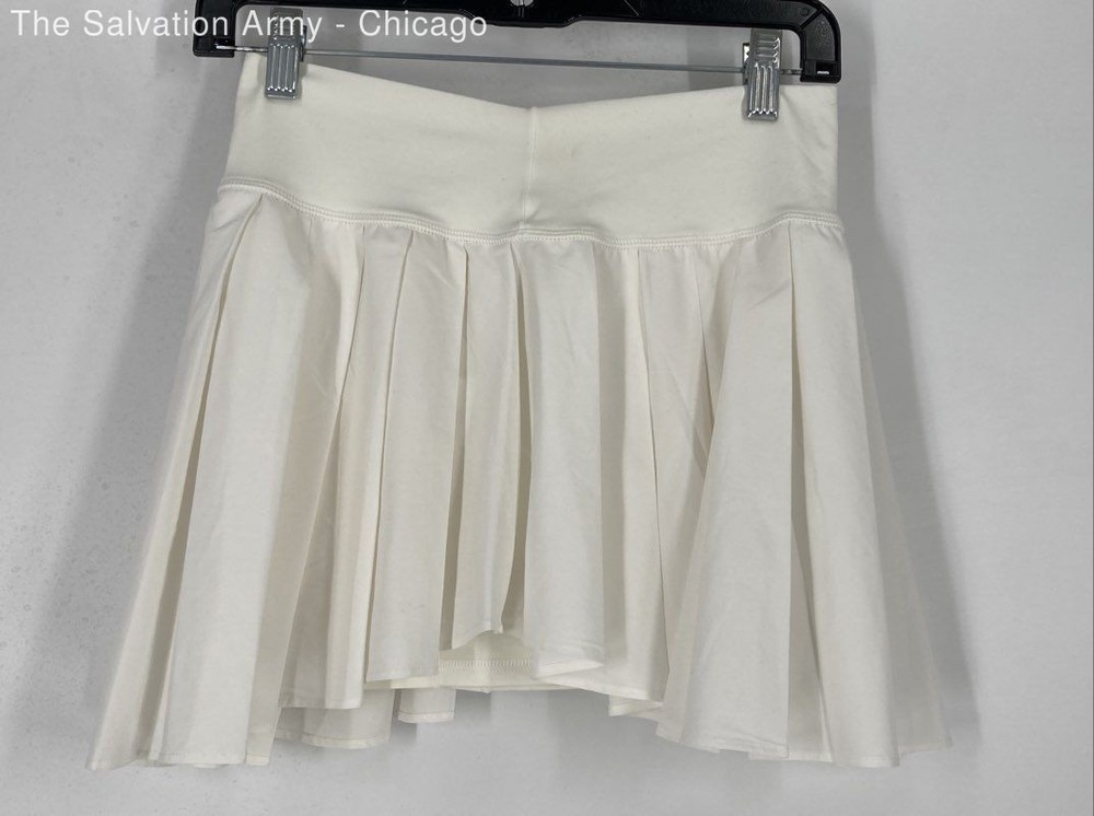 Offline By Aerie Womens White Pull-On Pleated High-Low Mini Skort Size Medium