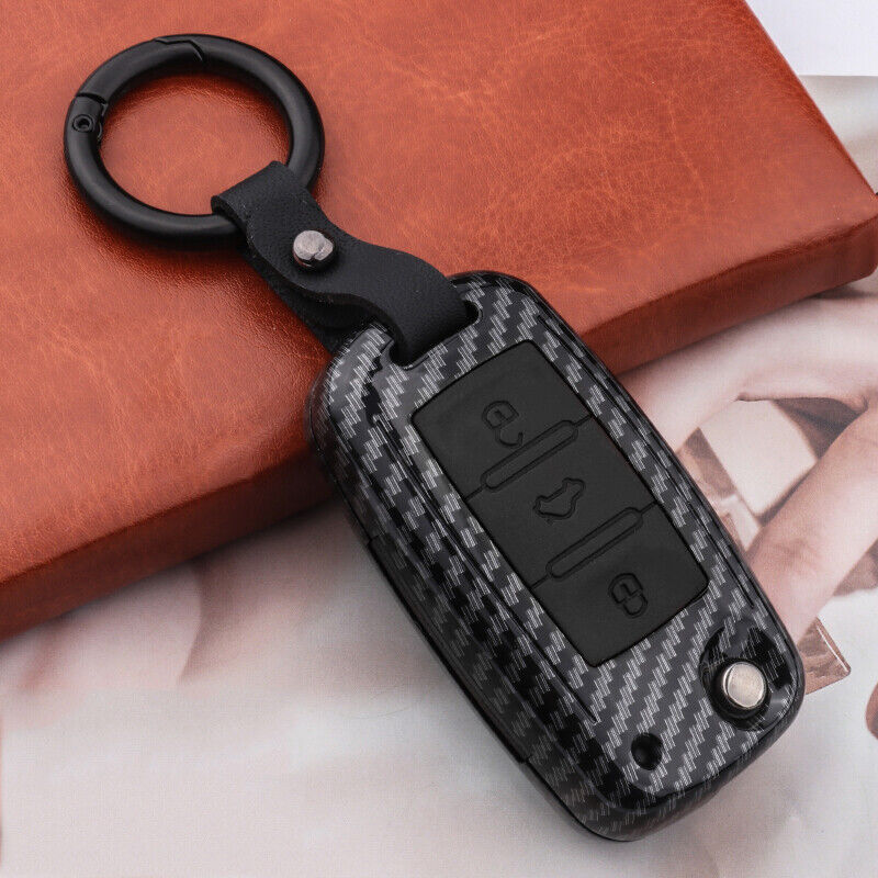 Carbon key case cover for Volkswagen VW SKODA SEAT GOLF PASSAT
