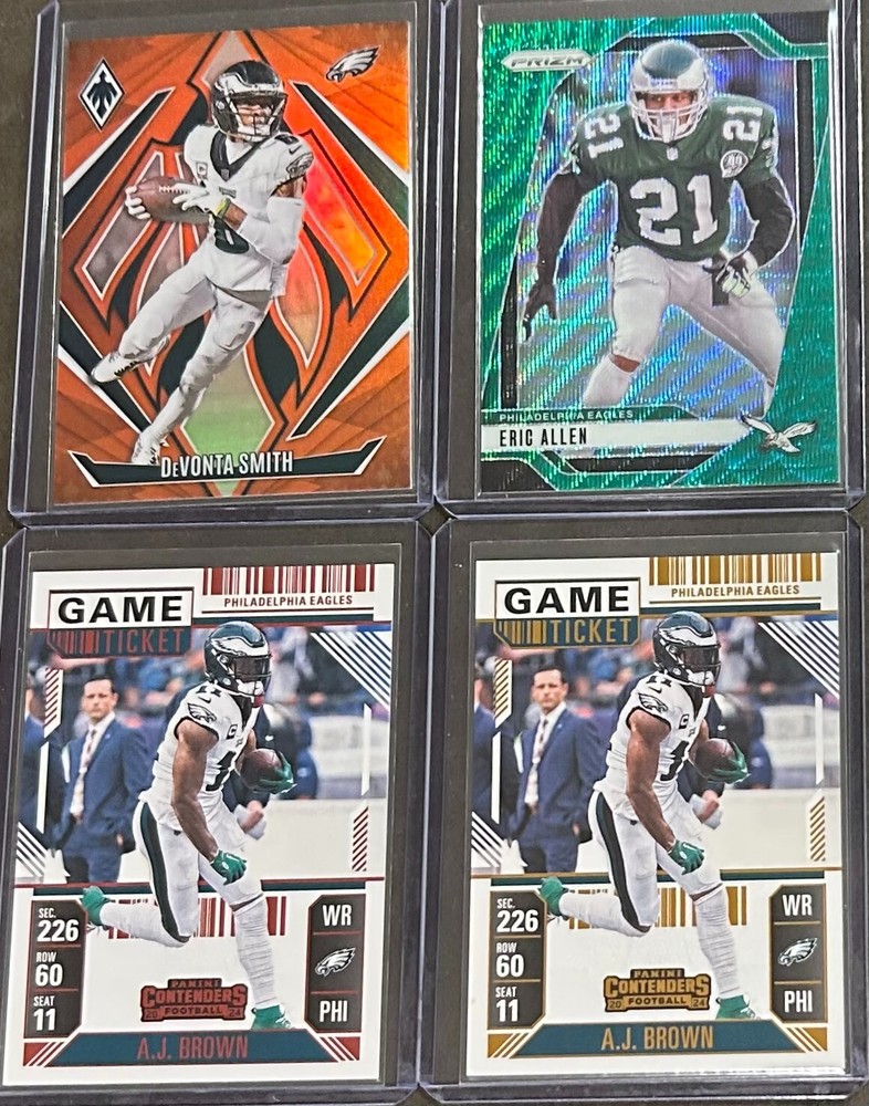 2024 Panini Football Philadelphia Eagles 4 Card Parallel Trading Lot