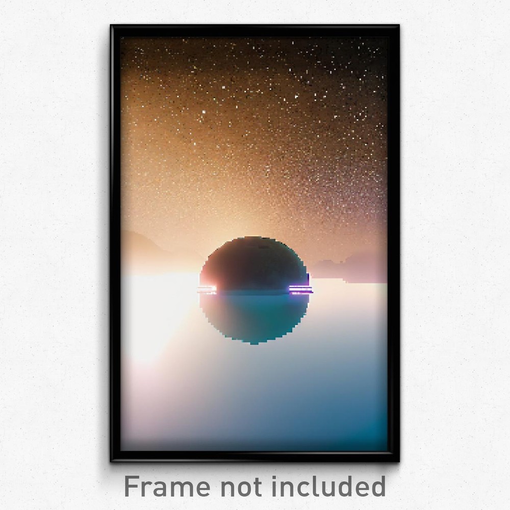 8 Bit Psychedelic Pixel Art Poster - Round Bay Trippy Video Game Print