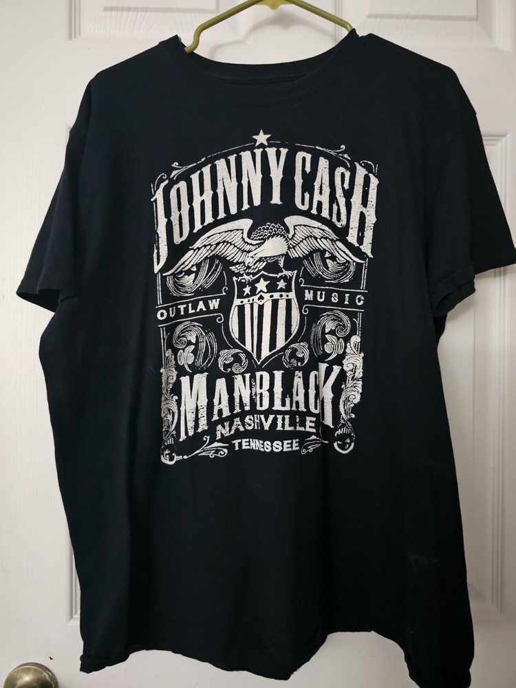 JOHNNY CASH MAN IN BLACK Nashville Tennessee Band T-shirt XL Rock COUNTY CLASSIC
