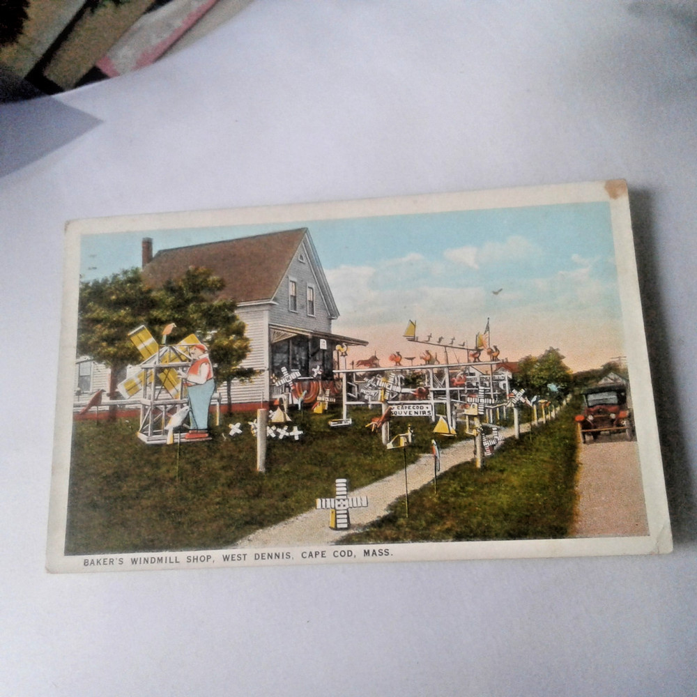 Cape Cod, Ma: Baker,S Windmill Shop - West Dennis, Cape Cod, Mass - Pm 1923