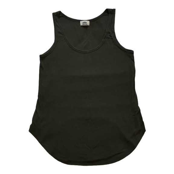 Old Navy S Dark Green Soft Stretchy Long Tank Top With Rounded Hem
