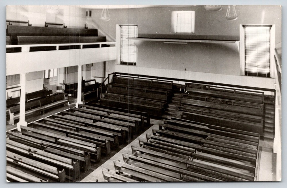 RPPC~Air View Interior Quaker Meeting House Philadelphia PA~Real Photo Postcard