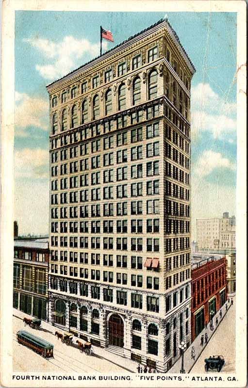 Postcard BANK SCENE Atlanta Georgia GA m/09 AK7568