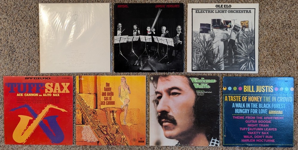 Lot of 7 Vinyl LP Albums (Prog Rock, Jazz Rock) Jethro Tull, Kansas & More