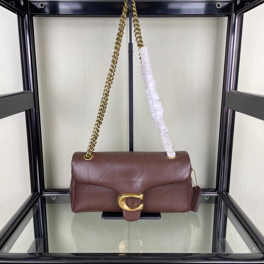 NEW COACH Quilted Tabby sheepskin Fashion Women's Satchel Bag Brown