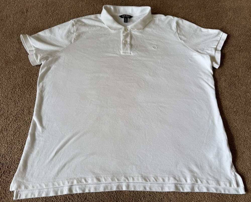 Size 3x Lauren Ralph Lauren White Polo Black Label Short Sleeve