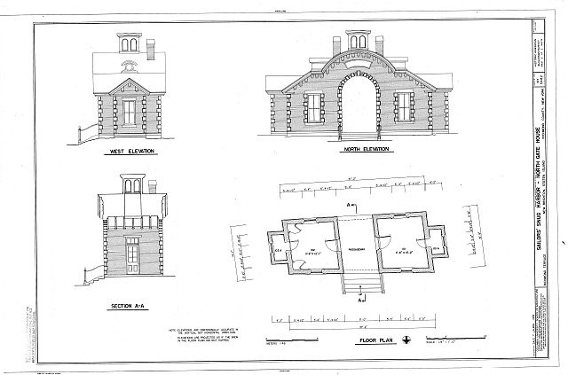 Staten Island New York Sailors Snug Harbor North Gatehouse 1900s Plans