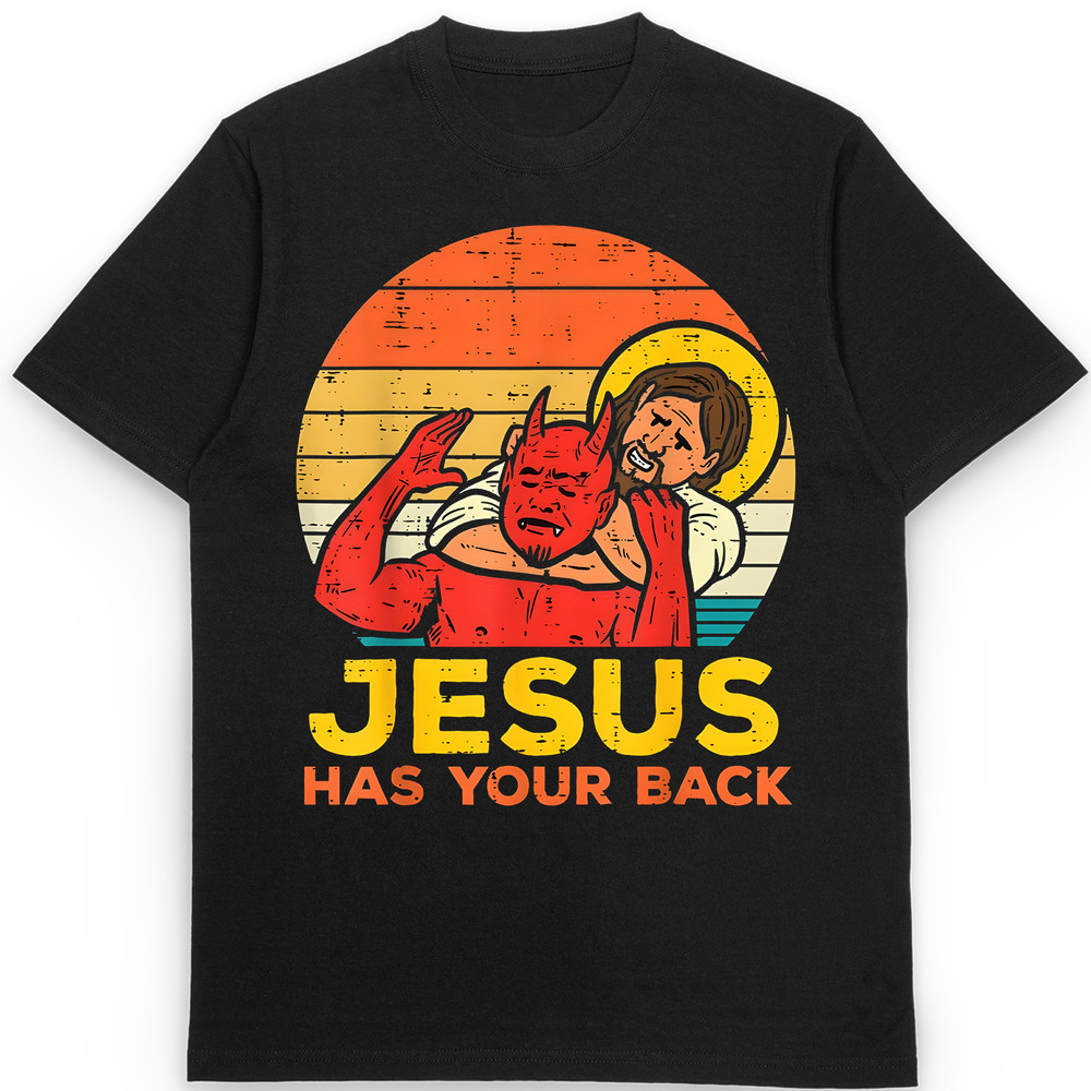 100% Cotton Jesus Has your back Christ T Shirt For men Vintage for Sale