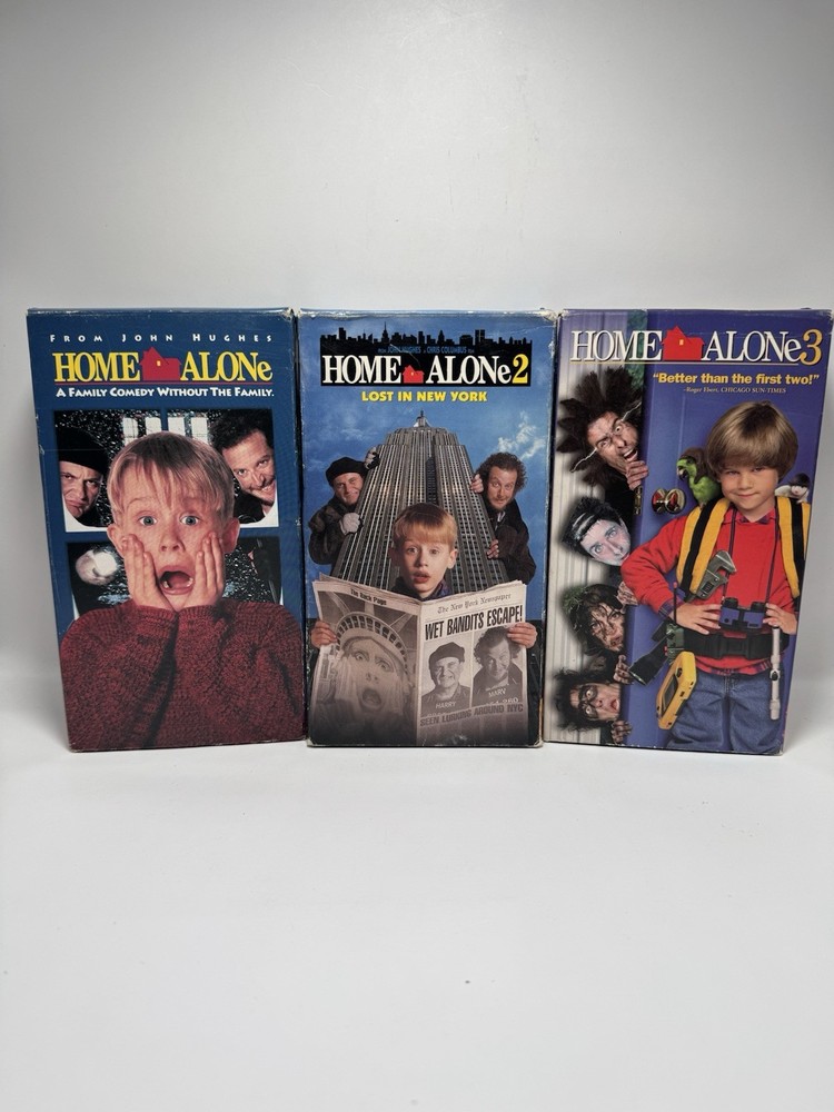 Home Alone Trilogy 1 2 3 VHS Tapes Lot of Three Holiday Christmas Movies