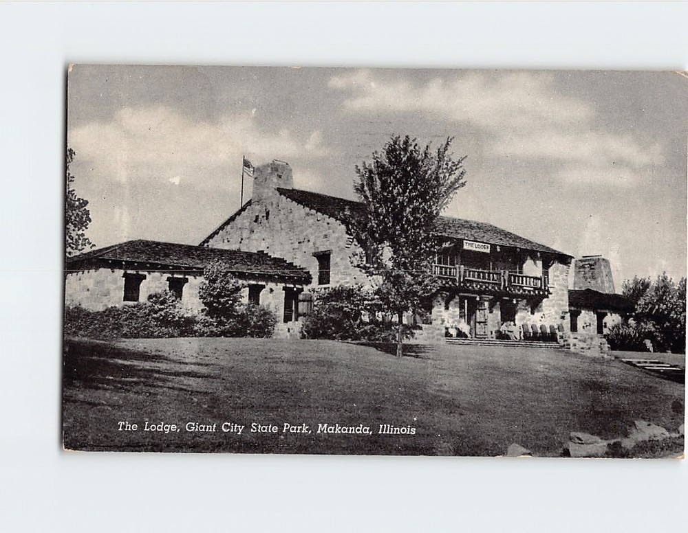 Postcard The Lodge Giant City State Park Makanda Illinois USA
