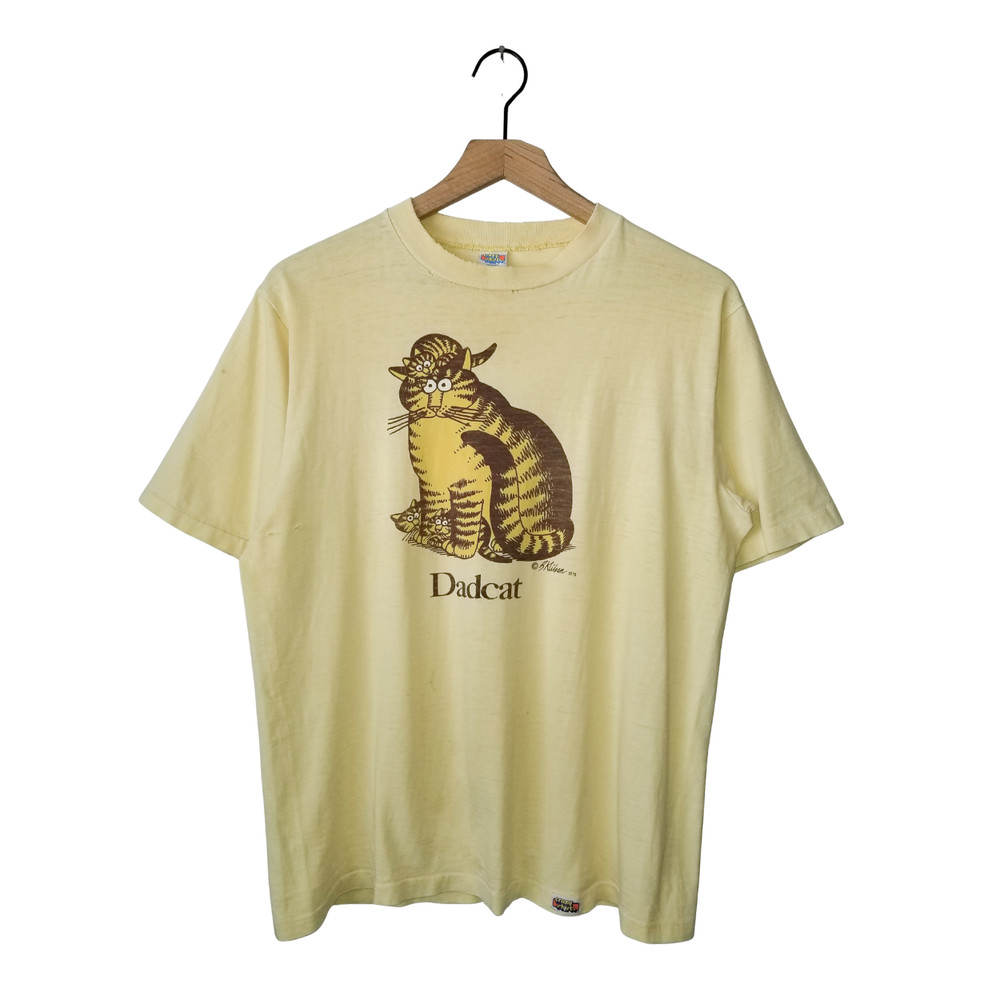 B Kliban Cat 70s T-Shirt DADCAT Vintage 1979 Crazy Shirts Single Stitch USA Lg