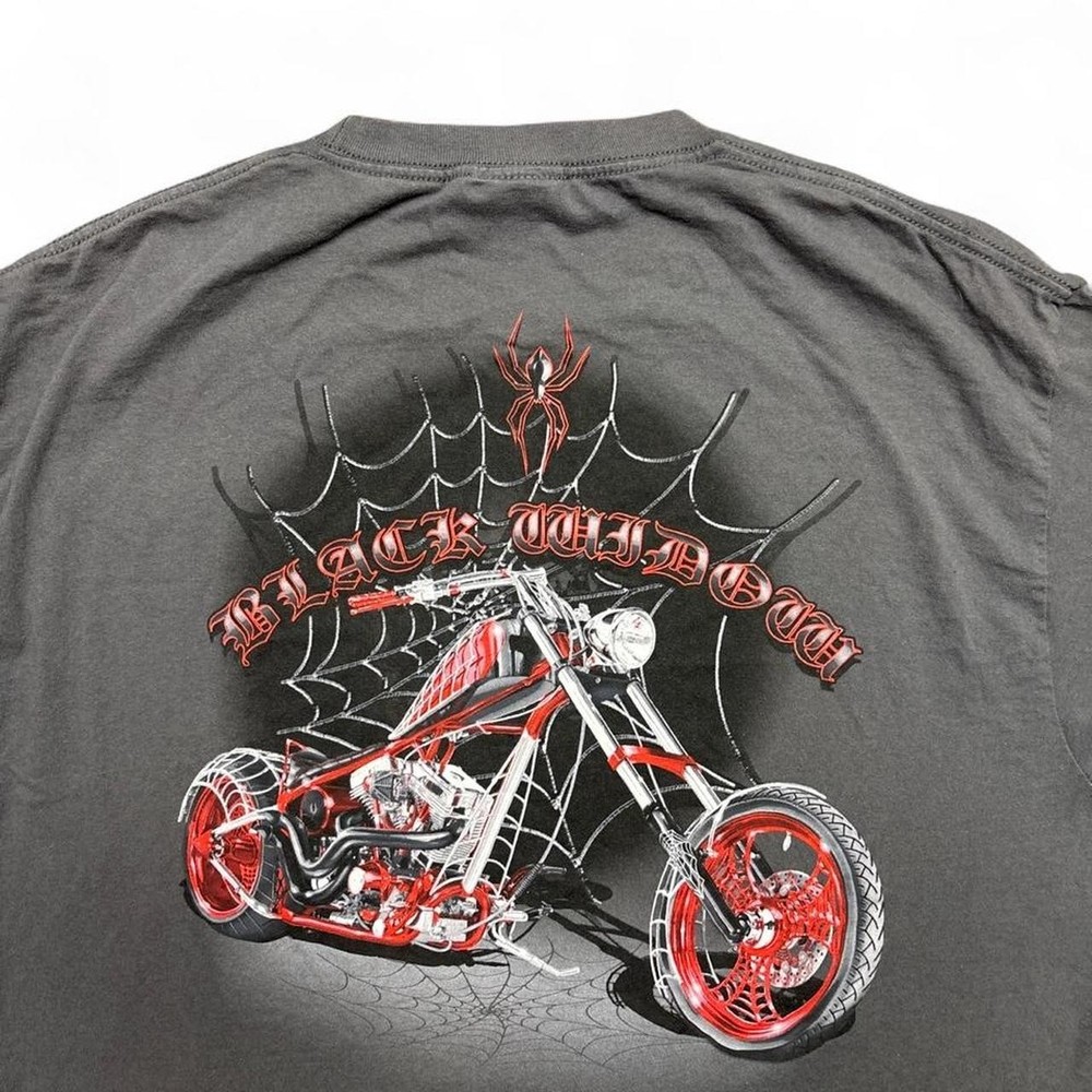 Vintage American Chopper Shirt Mens XL Motorcycle Biker 90s Y2K 2000s Spiderweb