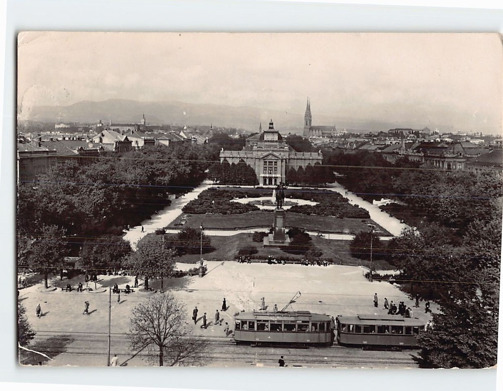 Postcard King Tomislav Square Zagreb Croatia