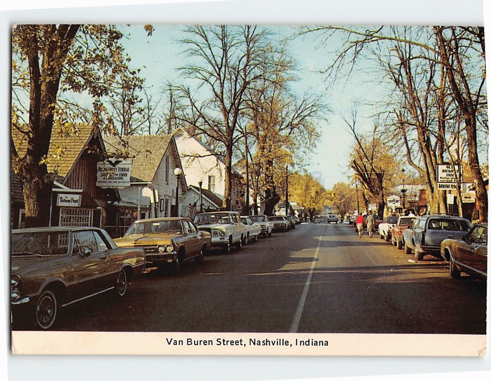 Postcard Van Buren Street Nashville Indiana USA