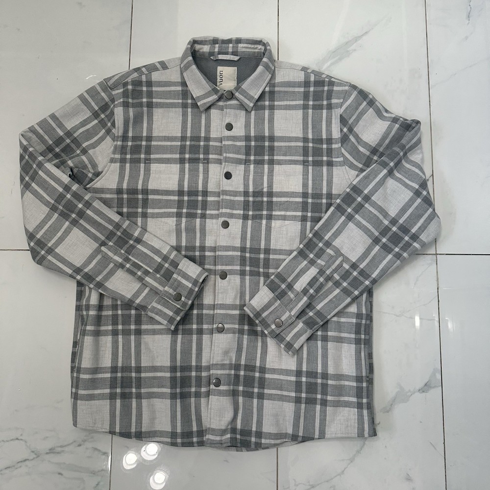 Vuori Men's Fleece-Lined Plaid Flannel Shacket V246 XL