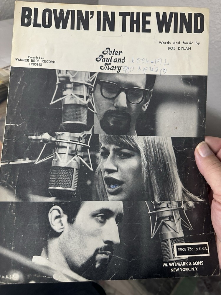 C folk sheet music PETER PAUL & MARY Blowin’ In The Wind (plus Bonus)