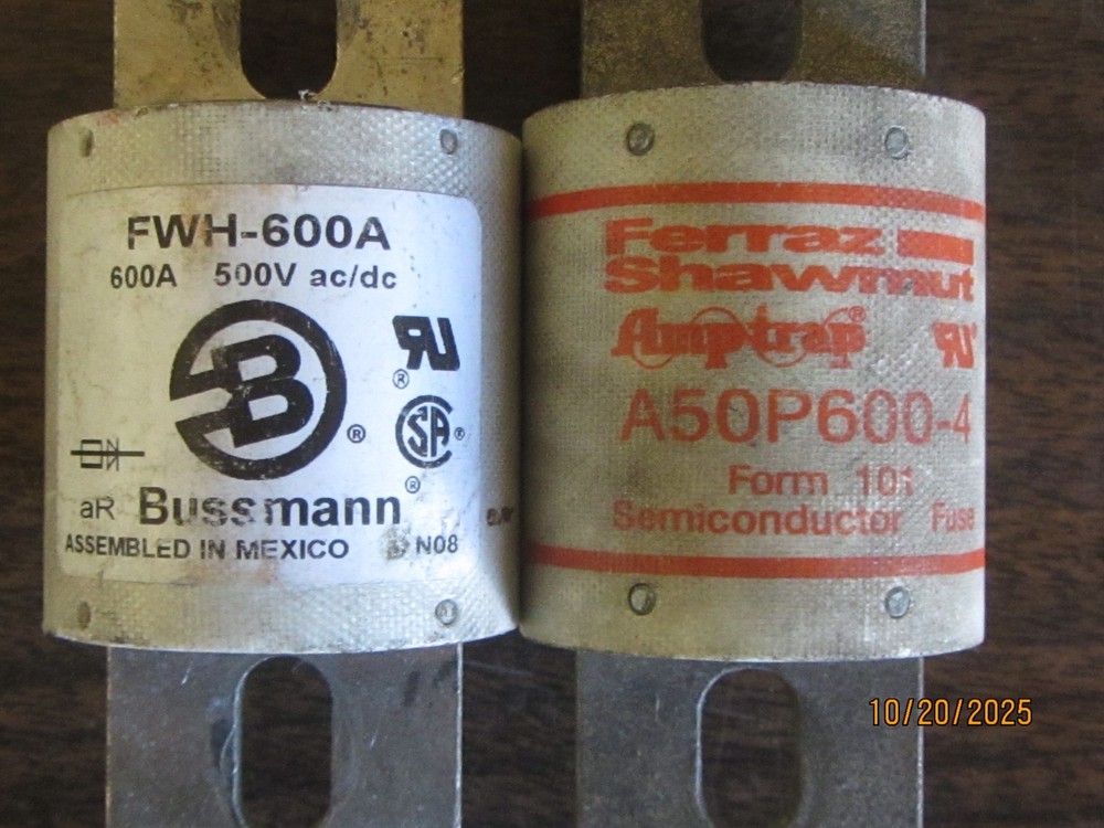 Ferraz Shawmut A50P600-4 Type 4, Form 101 semiconductor 600 amp 500 VAC fuse