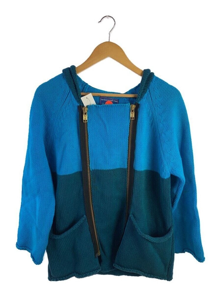 Blackmeans Hooded/Knit/Double Riders Motif/Jacket/2/Cotton/Blu 21901