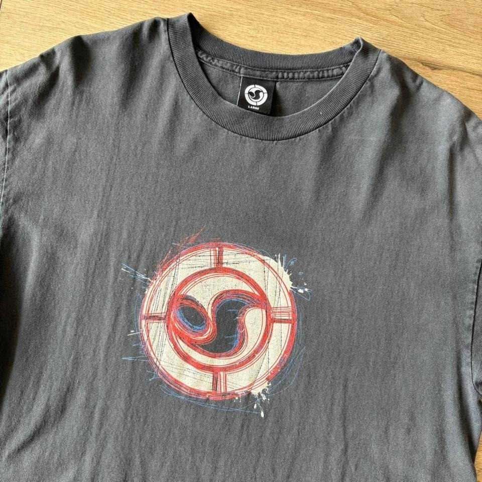 Vintage 90s Y2K Adio Skateboards T Shirt Size L Faded Double Sided Logo Graphic