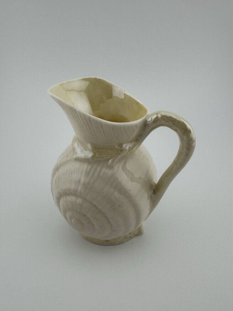 Vintage Belleek Ireland Eggshell Porcelain Nautilus Shell Miniature Pitcher/Ewer