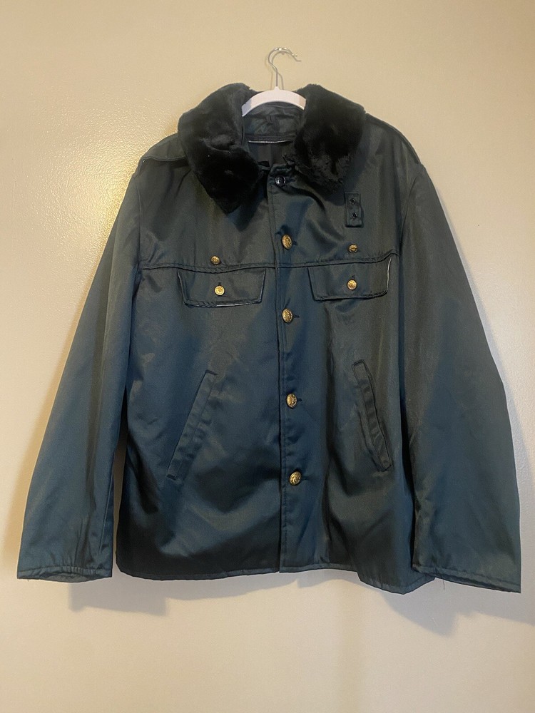 Vintage Golden Fleece Navy Blue Bomber Jacket Mens Size 48