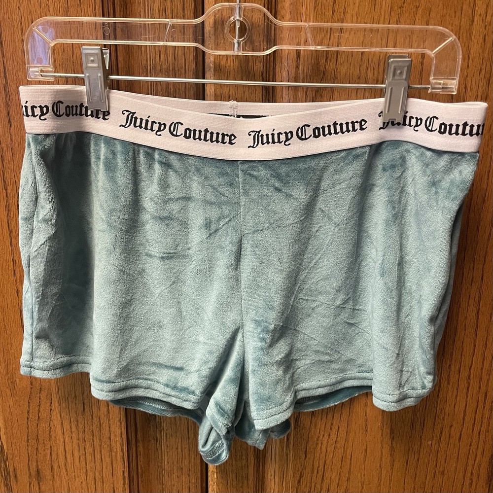 NWOT Juicy Couture Teal Green  Velvet Sequin Sleep Shorts  Sz M Never Worn