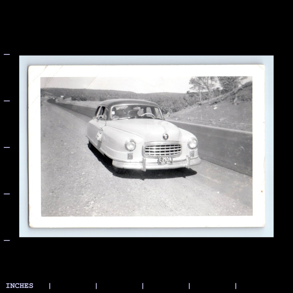 Old Vintage Photo CLASSIC CAR OHIO LICENSE PLATE 1950 1951 NASH AMBASSADOR