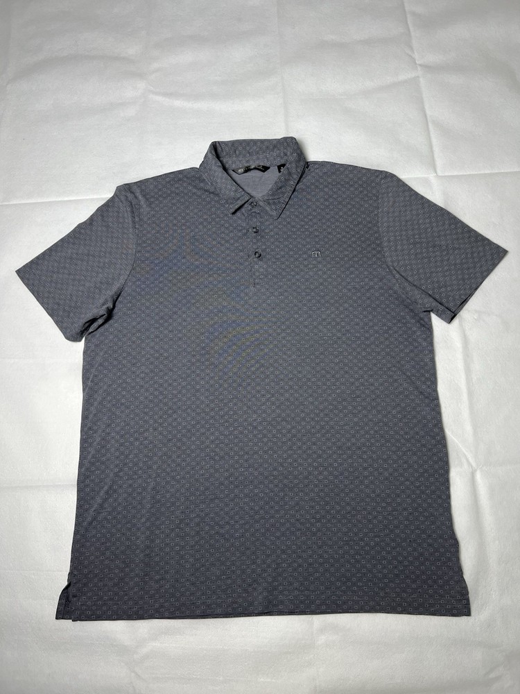 Travis Mathew Casual Gray Preppy Polo Shirt Men's Size X-Large