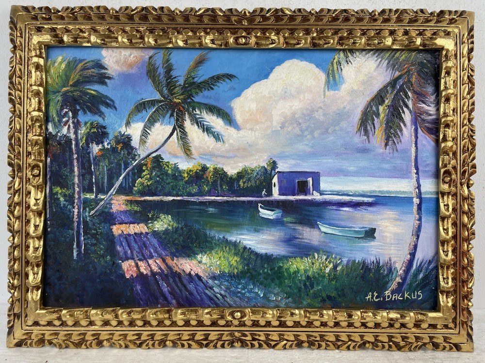 A. E. Backus Oil On Canvas (Handmade) signed and stamped Framed