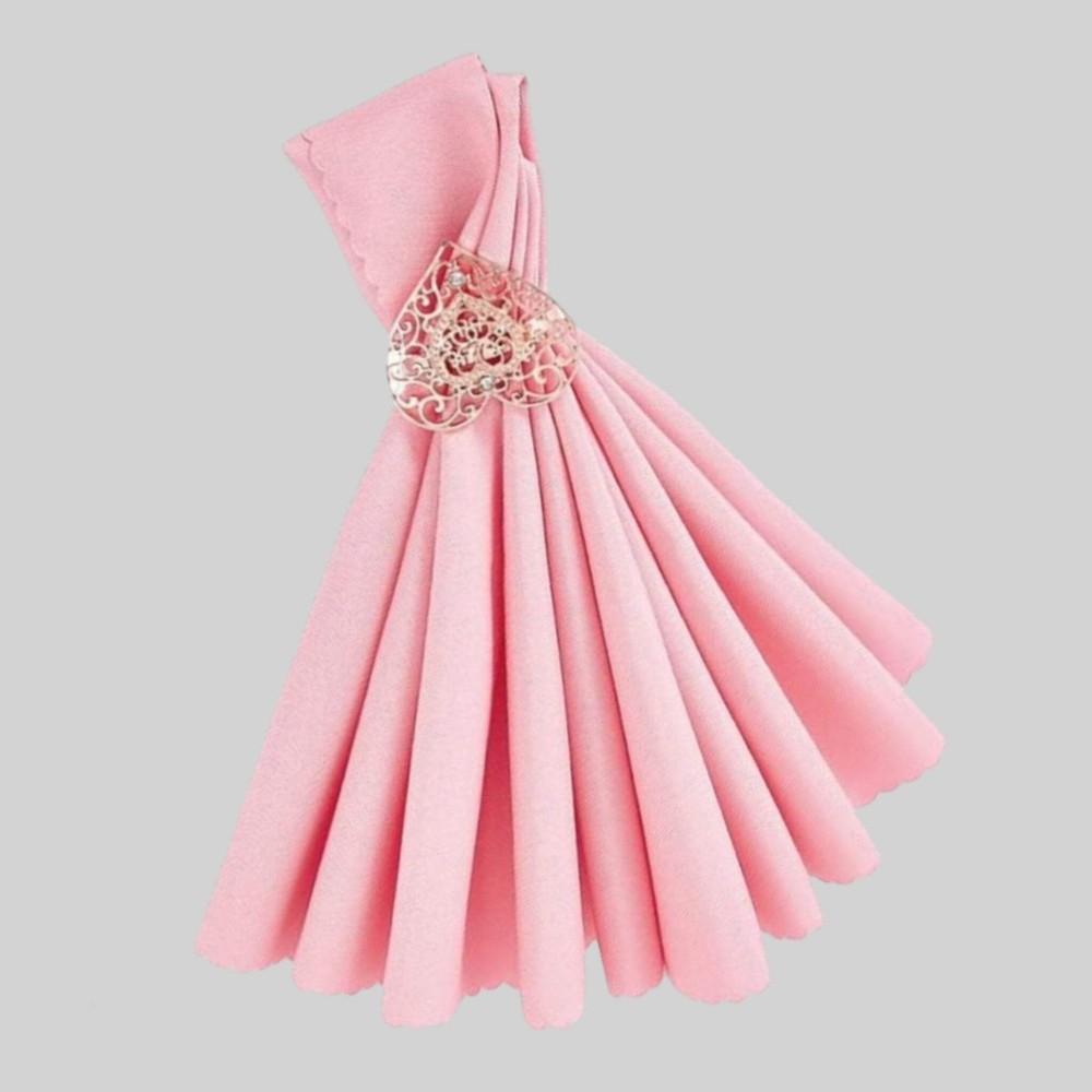 Pink Cloth Napkins & Rose Gold Rings 18.8